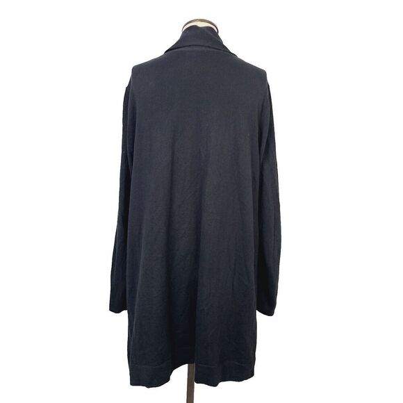 J. Jill Tunic Sweater L Black Knit Cowlneck Long Sleeve Hi/Low Pullover - Picture 6 of 10